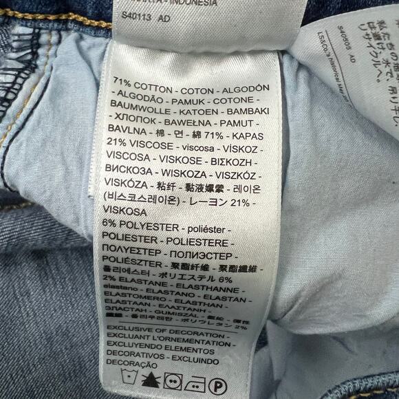 Levi's 721 High Rise Skinny Ankle Jeans womens sz 28 dark wash distressed - Picture 13 of 14